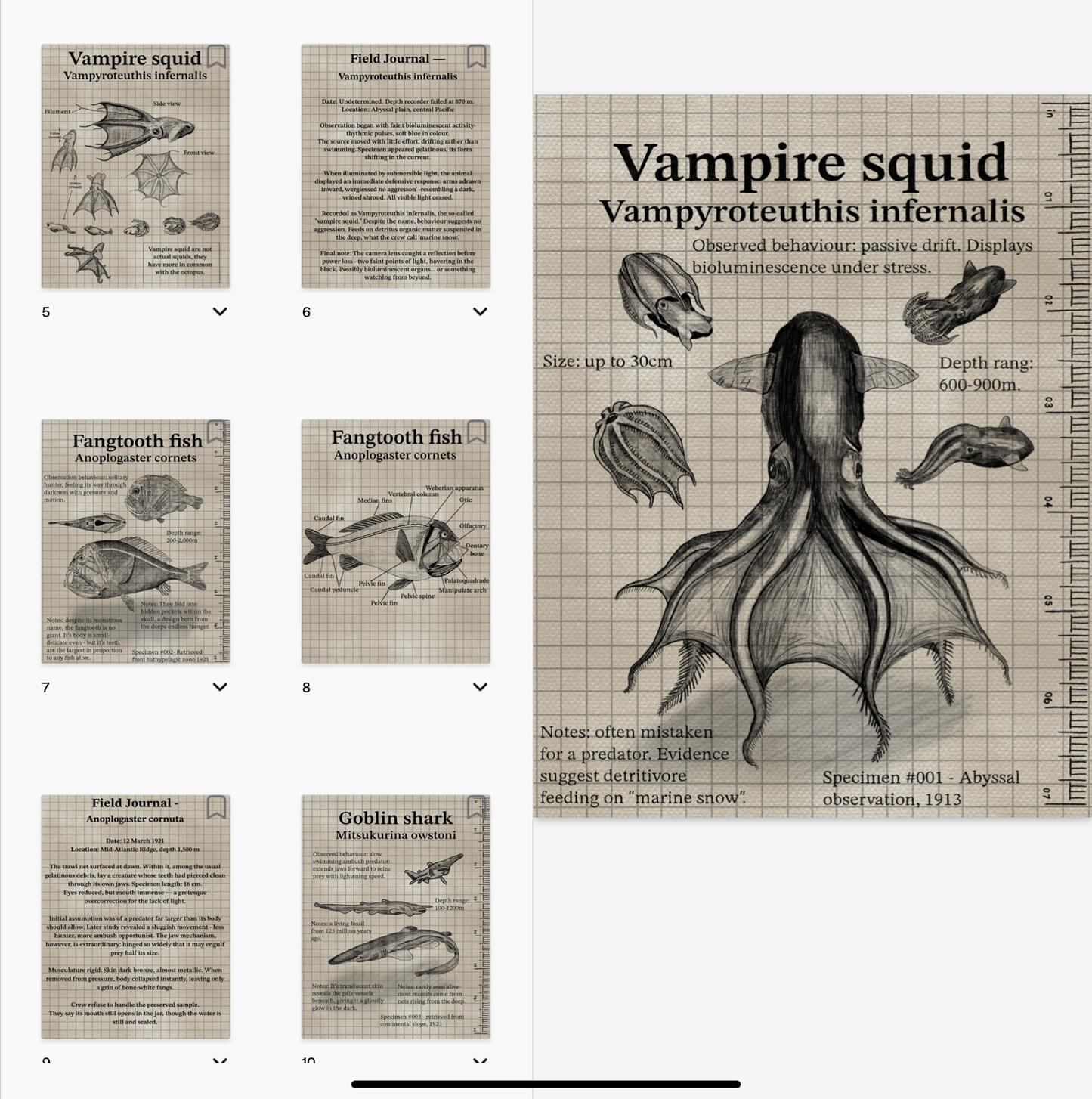 Field Journal of the Abyss — Illustrated Deep Sea Expedition Notes